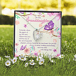 To My Granddaughter Someday When The Pages Of My Life End Forever Love Heart Pendant Necklace
