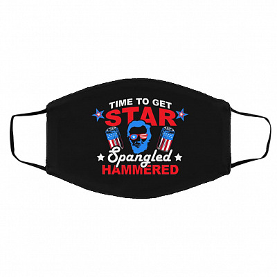 Abraham Lincoln Time Mask Cover, Black, Cloth Face Cover – Medium/Large