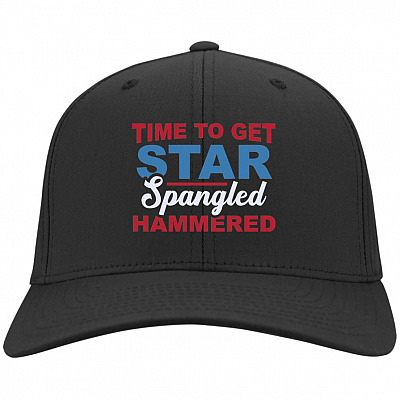 Time to Get Star Hat, Black, Twill Cap