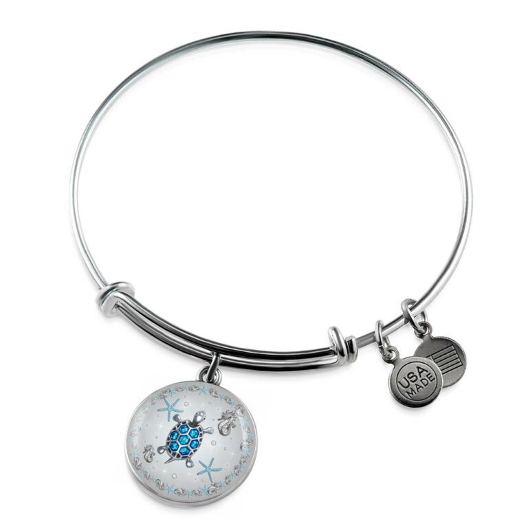 Sea Turtle Circle Pendant Necklace-Bangle