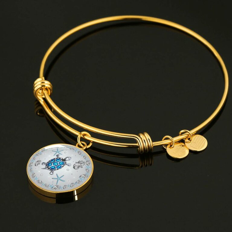 Sea Turtle Circle Pendant Necklace-Bangle