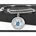 Sea Turtle Circle Pendant Necklace-Bangle