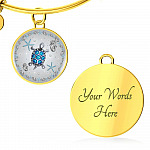 Sea Turtle Circle Pendant Necklace-Bangle