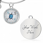 Sea Turtle Circle Pendant Necklace-Bangle