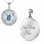 Sea Turtle Circle Pendant Necklace-Bangle