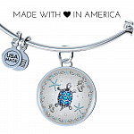Sea Turtle Circle Pendant Necklace-Bangle