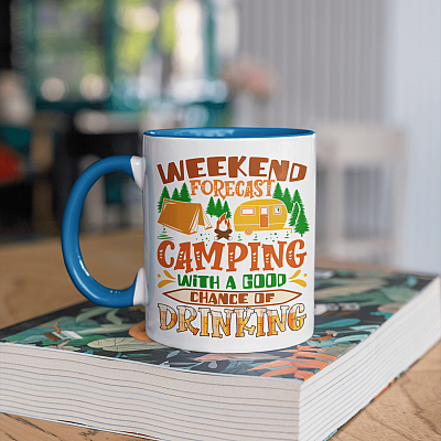 Weekend Forecast Camping With A Good Chance Of Drinking Accent Coffee Mug