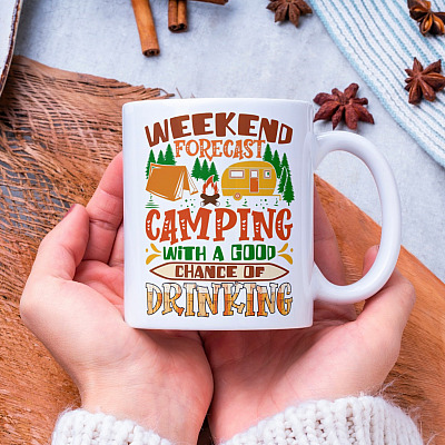 Weekend Forecast Camping With A Good Chance Of Drinking Ceramic Coffee Mug - Water Bottle