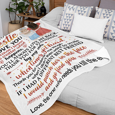 Alternative view of To My Bestie Thank You For Standing By My Side Fleece Blanket - Mink Sherpa Blanket - Woven Blanket