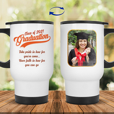 14 oz. White Travel Mug