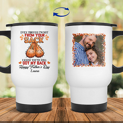 14 oz. White Travel Mug