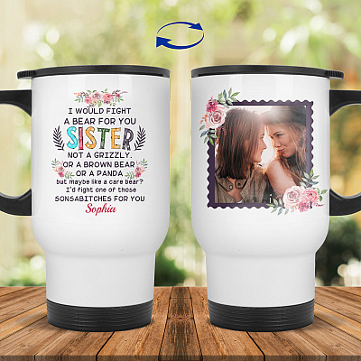 14 oz. White Travel Mug