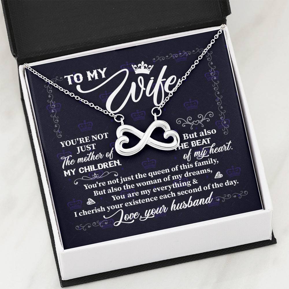 To My Wife You're Not Just the Mother of My Children Infinity Heart Pendant Necklace To My Wife You're Not Just the Mother of My Children Infinity Heart Pendant Necklace