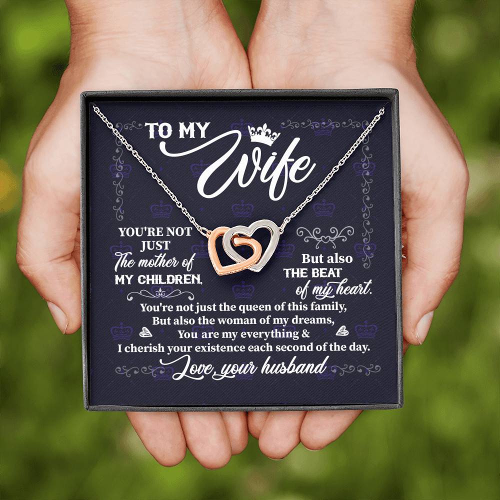To My Wife You're Not Just the Mother of My Children Interlocking Hearts Pendant Necklace To My Wife You're Not Just the Mother of My Children Interlocking Hearts Pendant Necklace