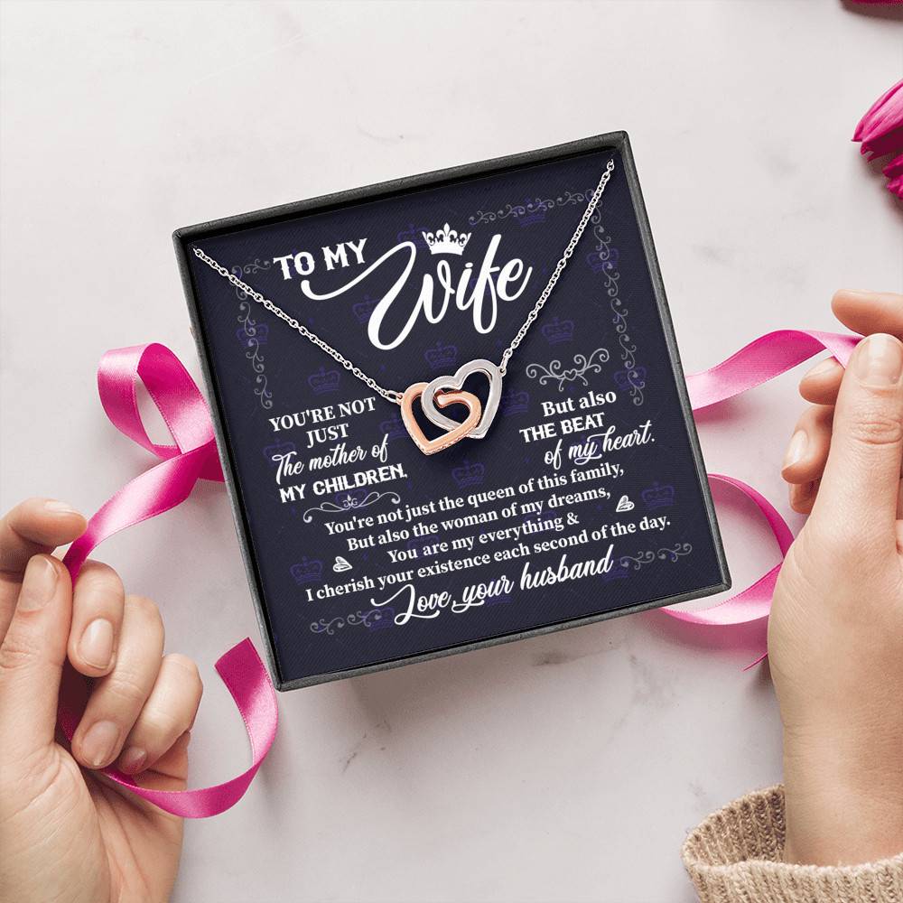 To My Wife You're Not Just the Mother of My Children Interlocking Hearts Pendant Necklace To My Wife You're Not Just the Mother of My Children Interlocking Hearts Pendant Necklace