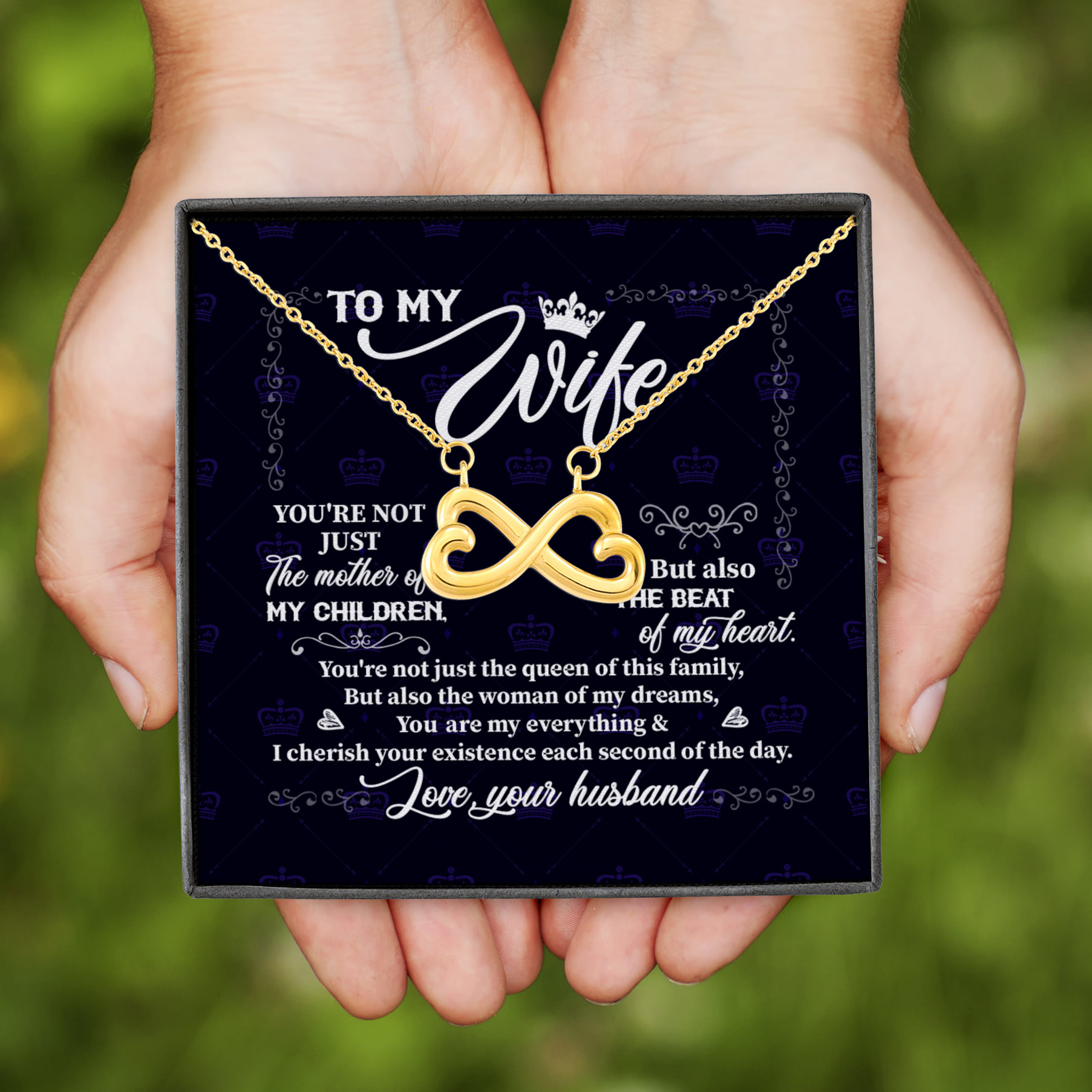 3NH. You're Not Just (6) Infinity Heart Necklace (Gold)