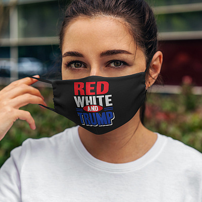 Alternative view of Red White And Trump Washable Reusable Custom Printed Cloth Face Mask Cover
