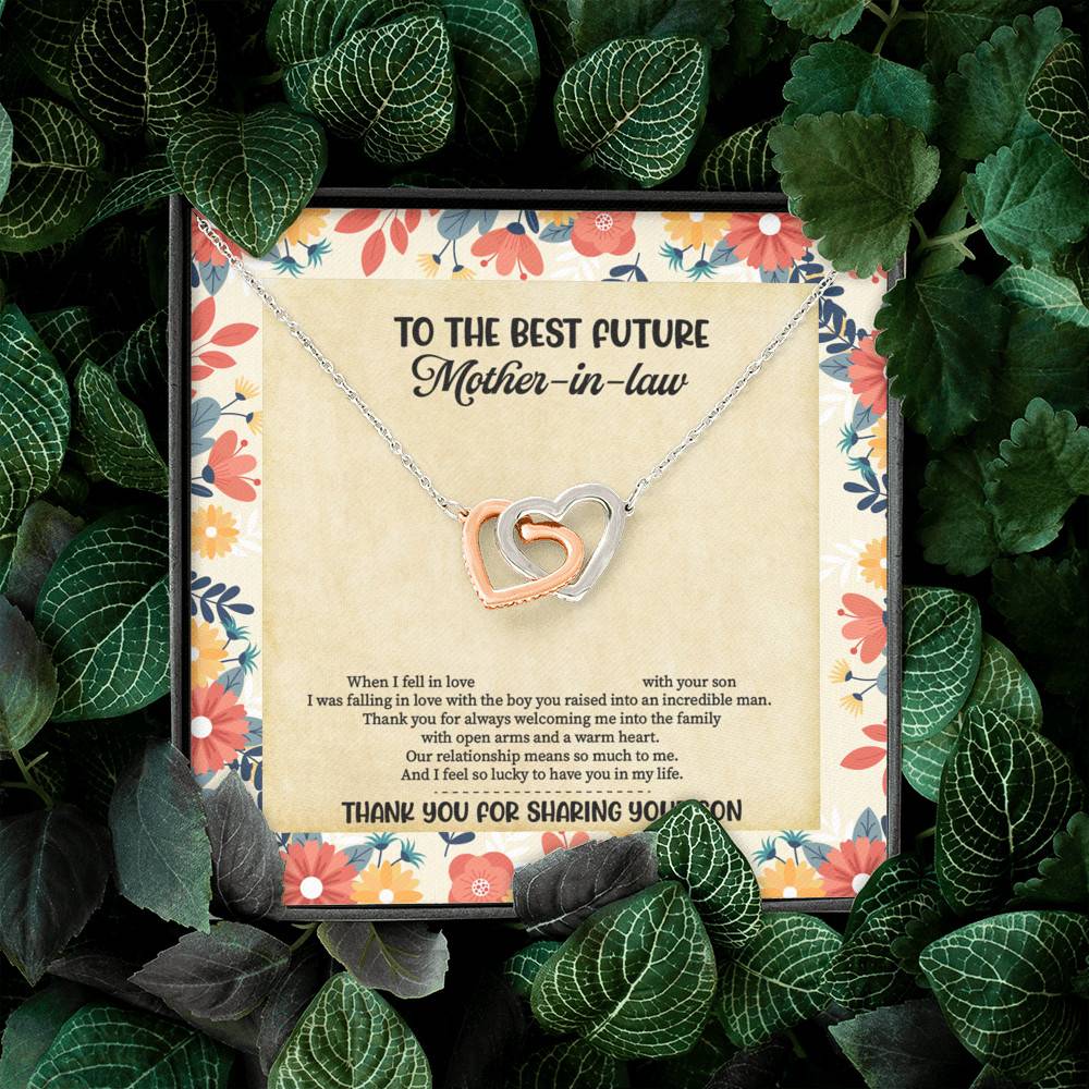 To The Best Future Mother-In-Law Thank You For Sharing Your Son Husband's Mom Interlocking Hearts Necklace To The Best Future Mother-In-Law Thank You For Sharing Your Son Husband's Mom Interlocking Hearts Necklace