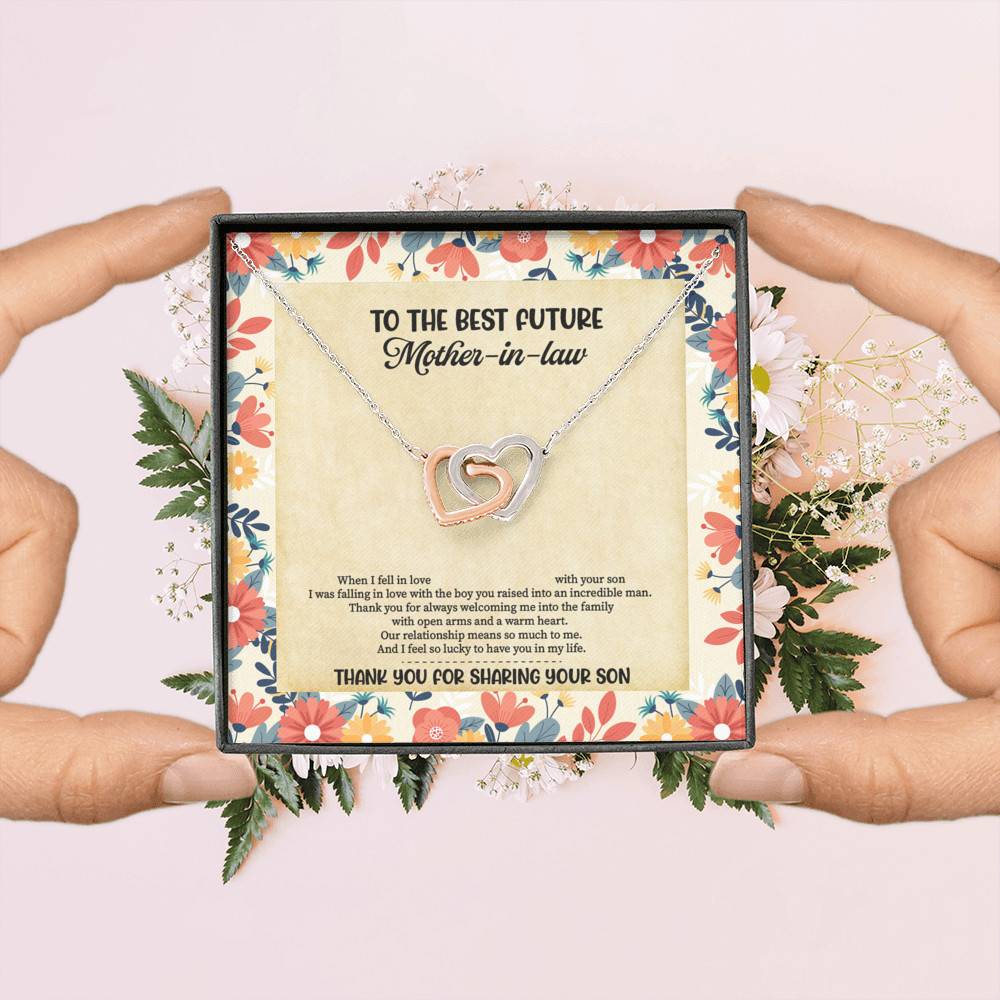 To The Best Future Mother-In-Law Thank You For Sharing Your Son Husband's Mom Interlocking Hearts Necklace To The Best Future Mother-In-Law Thank You For Sharing Your Son Husband's Mom Interlocking Hearts Necklace