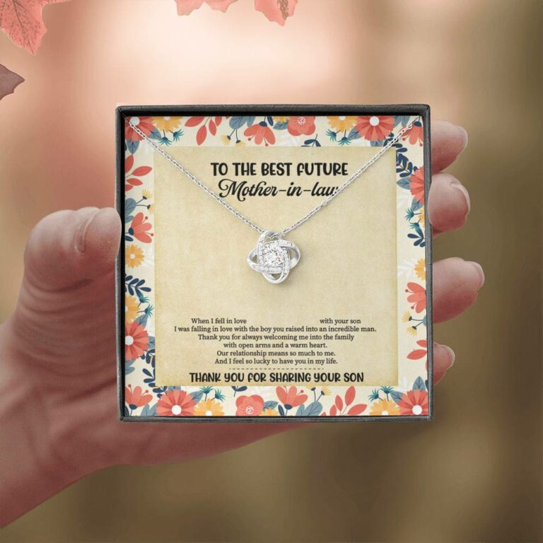To The Best Future Mother-In-Law Thank You For Sharing Your Son Husband's Mom Love Knot Pendant Necklace