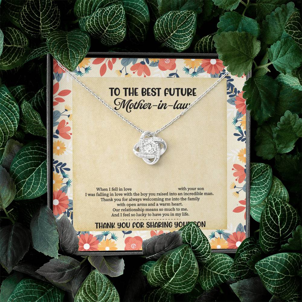 To The Best Future Mother-In-Law Thank You For Sharing Your Son Husband's Mom Love Knot Pendant Necklace To The Best Future Mother-In-Law Thank You For Sharing Your Son Husband's Mom Love Knot Pendant Necklace