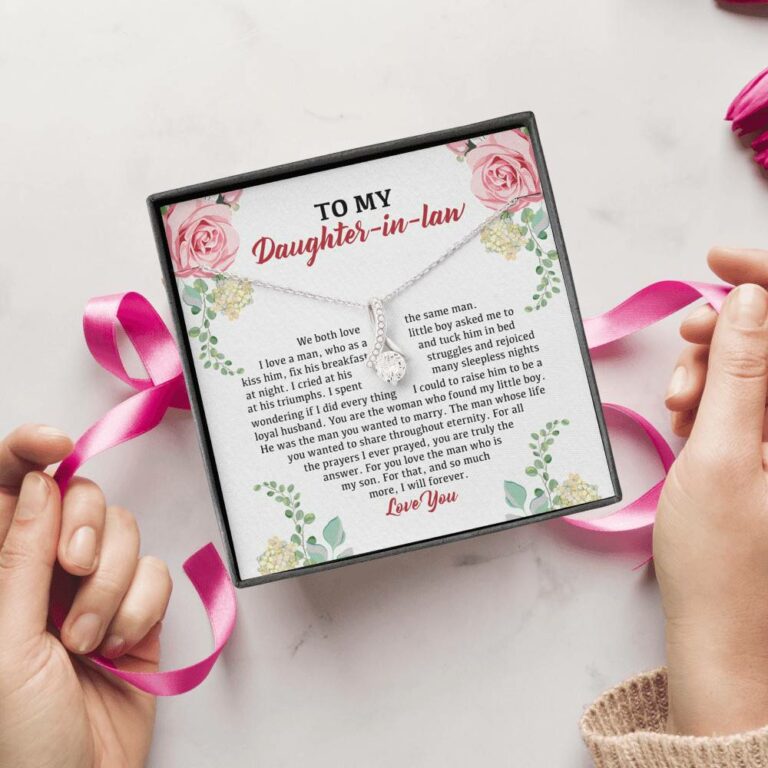 To My Daughter in Law We Love the Same Man You're the Answer I Love You Alluring Beauty Necklace