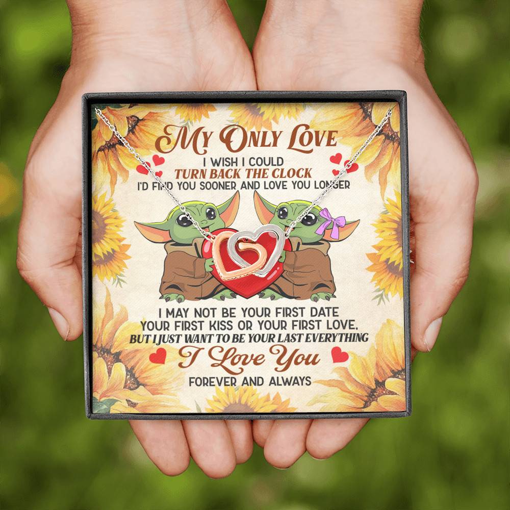 My Only Love I Wish I Could Turn Back The Clock Baby Yoda Couple Interlocking Hearts Pendant Necklace My Only Love I Wish I Could Turn Back The Clock Baby Yoda Couple Interlocking Hearts Pendant Necklace