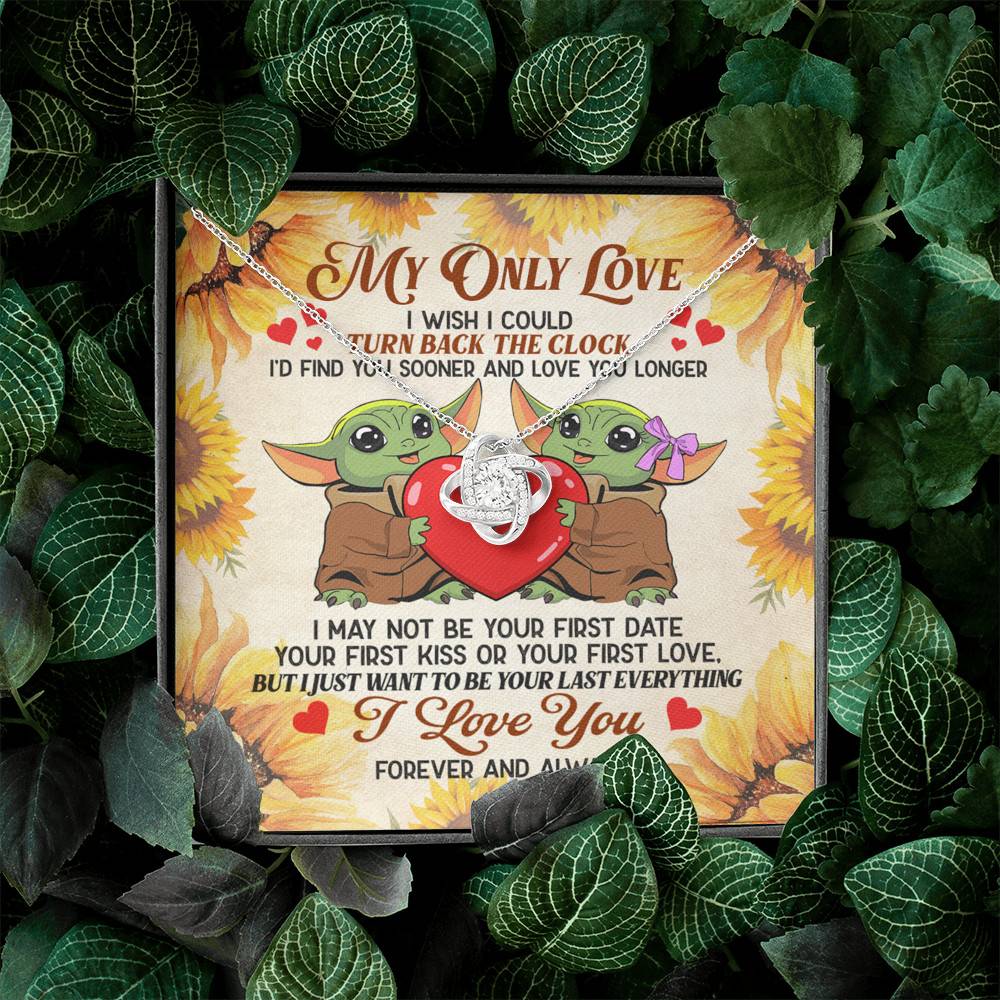 My Only Love I Wish I Could Turn Back The Clock Baby Yoda Couple Love Knot Necklace