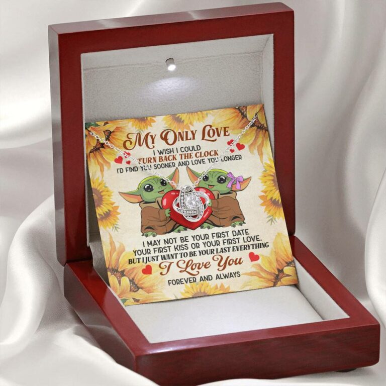 My Only Love I Wish I Could Turn Back The Clock Baby Yoda Couple Love Knot Necklace