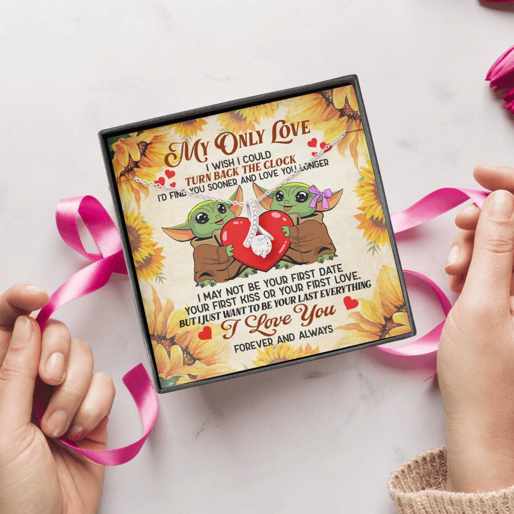 My Only Love I Wish I Could Turn Back The Clock Baby Yoda Couple Alluring Beauty Necklace