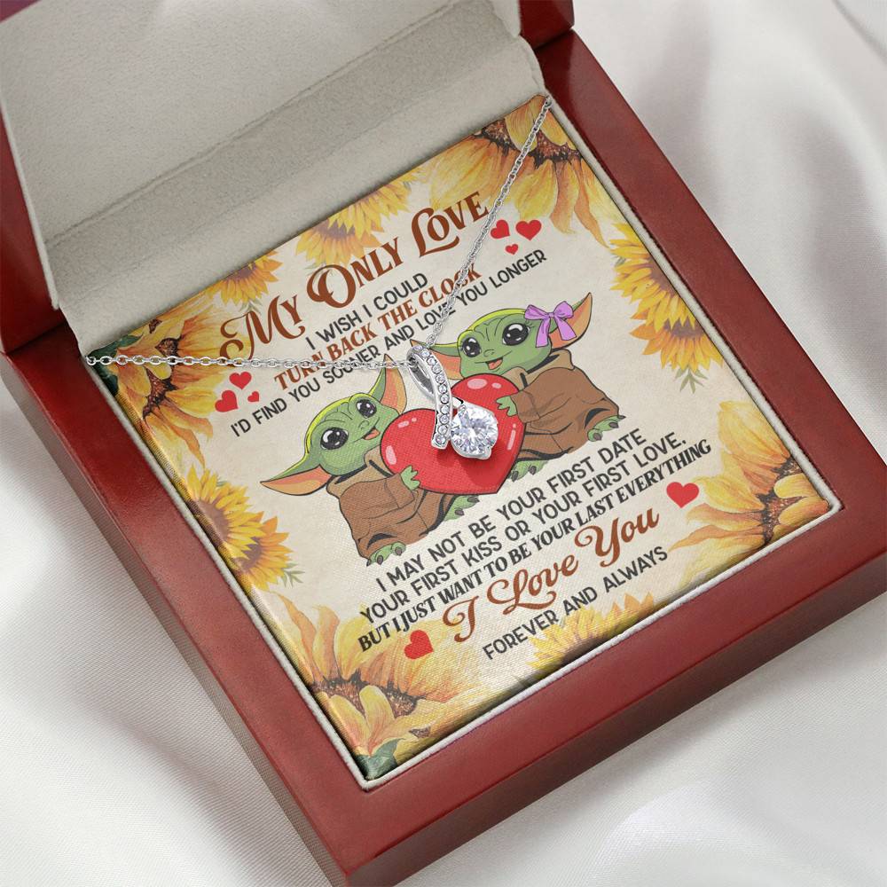 My Only Love I Wish I Could Turn Back The Clock Baby Yoda Couple Alluring Beauty Necklace