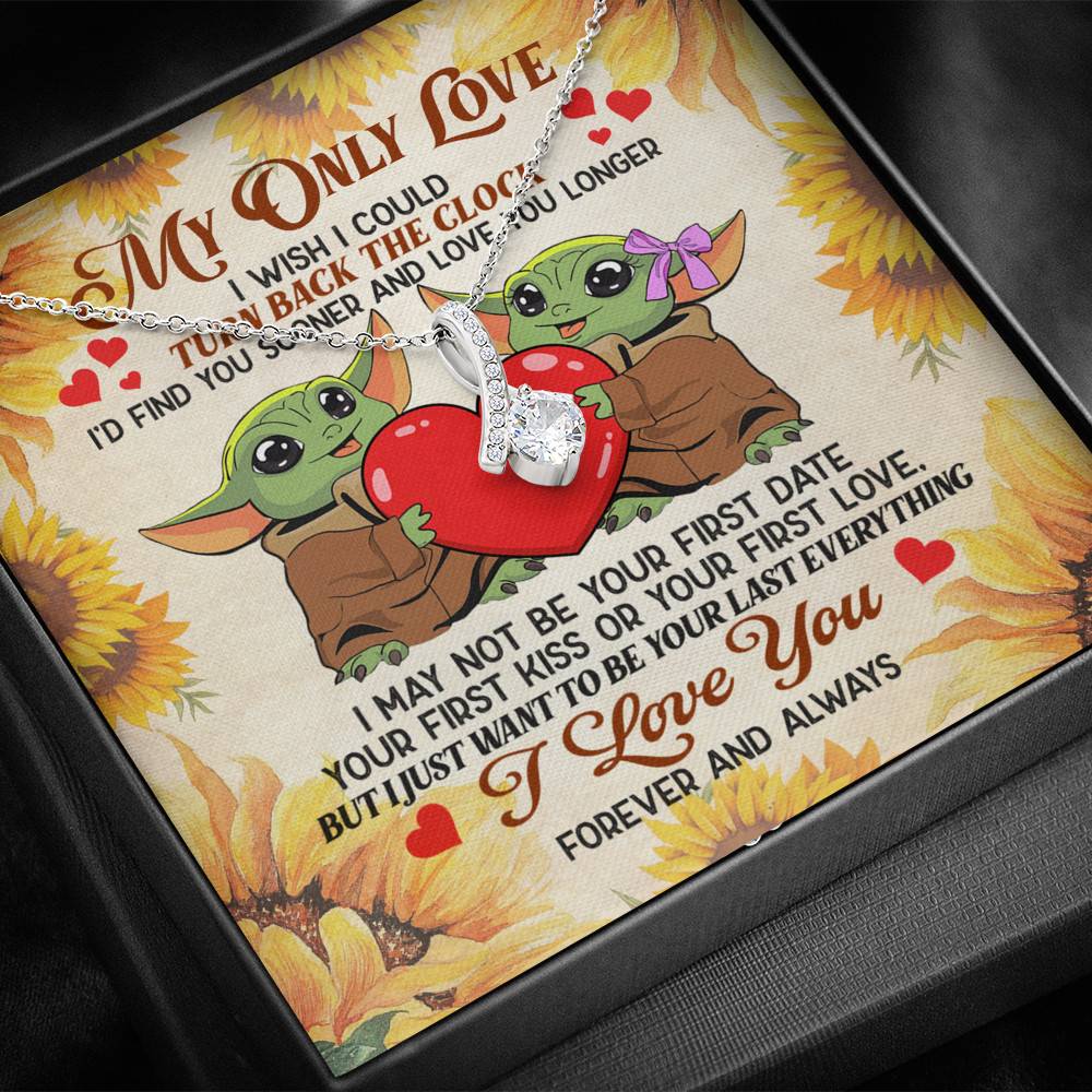 My Only Love I Wish I Could Turn Back The Clock Baby Yoda Couple Alluring Beauty Necklace