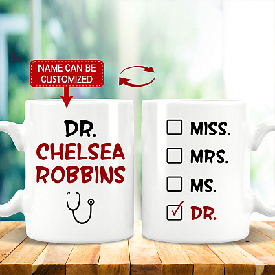 Personalized Miss Ms Mrs Dr Coffee Mug - Beer Stein - Water Bottle - Color Changing Mug - Dr Graduation Mug