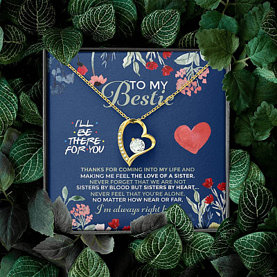 To My Bestie I'll Be There For You Thanks For Coming Into My Life Forever Love Pendant Necklace