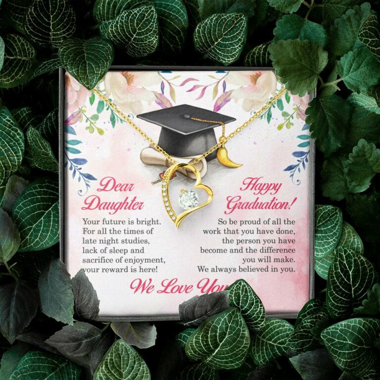 Dear Daughter Your Future Is Bright Happy Graduation We Always Believed In You Forever Love Pendant Necklace