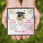 Dear Daughter Your Future Is Bright Happy Graduation We Always Believed In You Forever Love Pendant Necklace