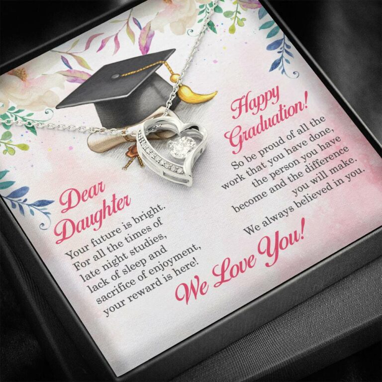 Dear Daughter Your Future Is Bright Happy Graduation We Always Believed In You Forever Love Pendant Necklace