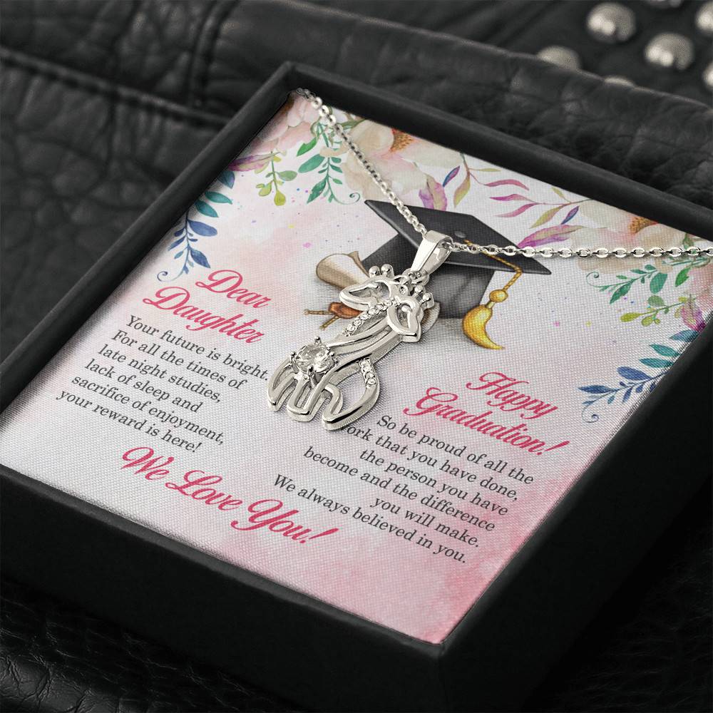 Dear Daughter Your Future Is Bright Happy Graduation We Always Believed In You Giraffe Necklace