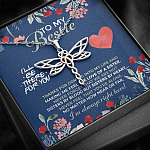 To My Bestie I'll Be There For You Thanks For Coming Into My Life Dragonfly Necklace