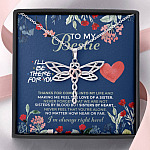 To My Bestie I'll Be There For You Thanks For Coming Into My Life Dragonfly Necklace