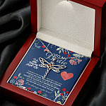 To My Bestie I'll Be There For You Thanks For Coming Into My Life Dragonfly Necklace