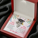 Dear Daughter Your Future Is Bright Happy Graduation We Always Believed In You Double Hearts Necklace