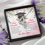 Dear Daughter Your Future Is Bright Happy Graduation We Always Believed In You Double Hearts Necklace