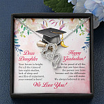 Dear Daughter Your Future Is Bright Happy Graduation We Always Believed In You Double Hearts Necklace