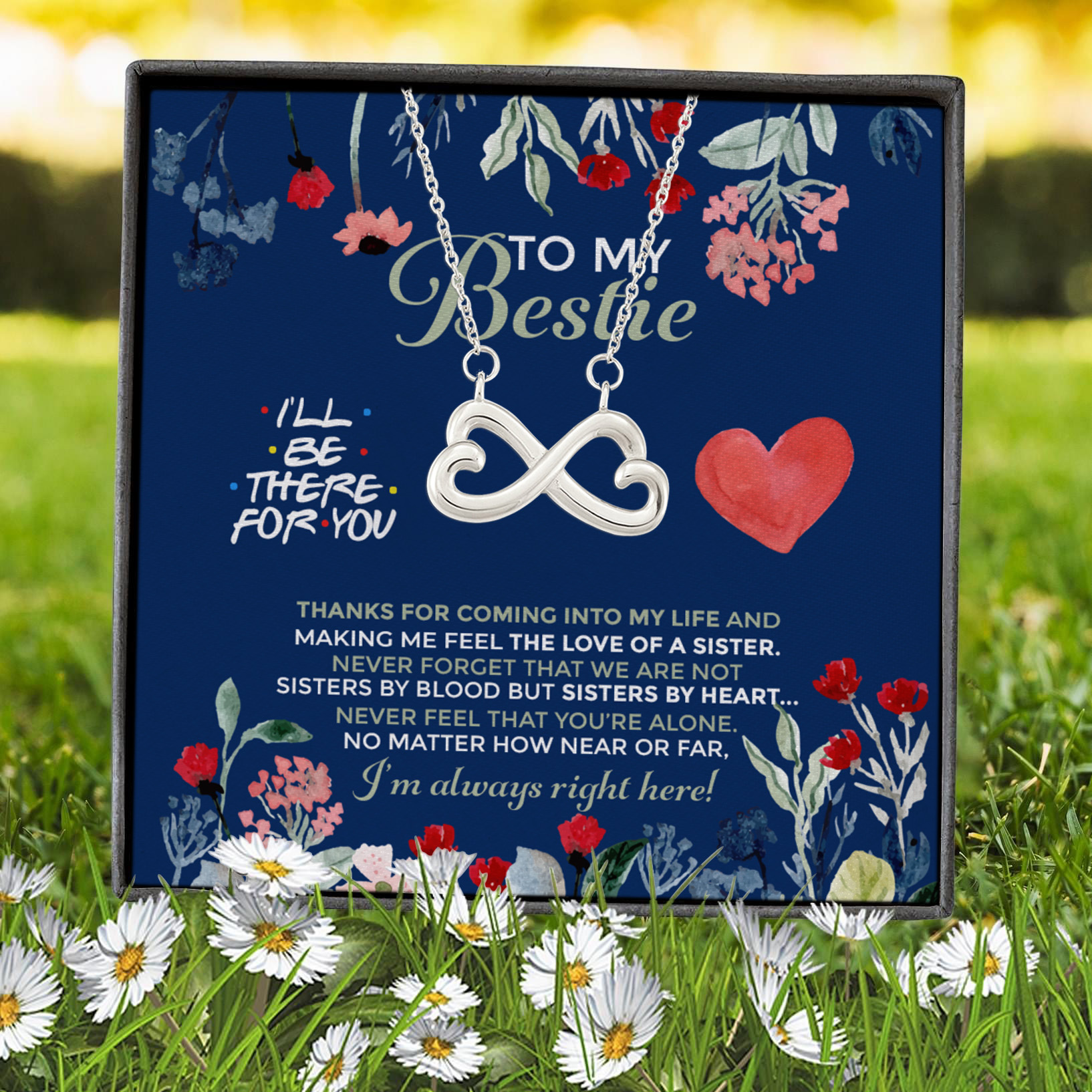 8Th. Bestie Thanks For Coming Infinity Heart Necklace (Silver) 7