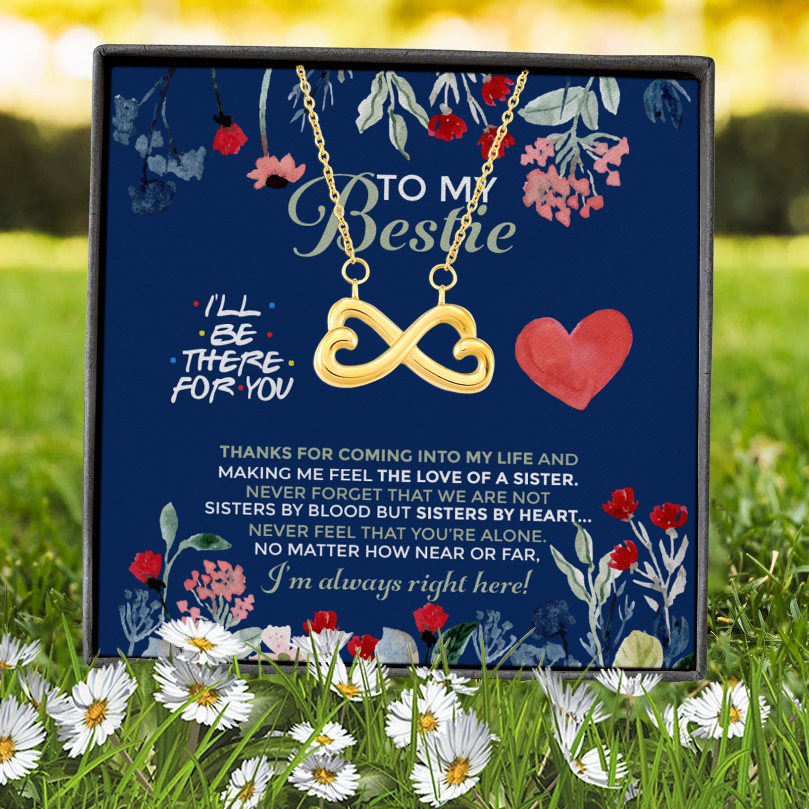 8Th. Bestie Thanks For Coming Infinity Heart Necklace (Gold) 7