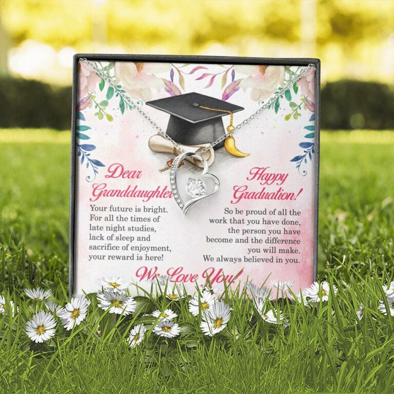 Dear Granddaughter Your Future Is Bright Happy Graduation We Always Believed In You Forever Love Pendant Necklace