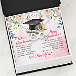 Dear Granddaughter Your Future Is Bright Happy Graduation We Always Believed In You Infinity Heart Pendant Necklace