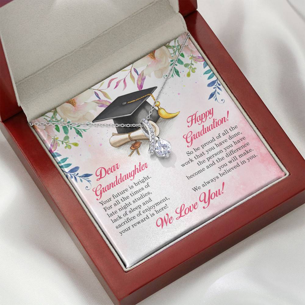 Dear Granddaughter Your Future Is Bright Happy Graduation We Always Believed In You Alluring Beauty Necklace