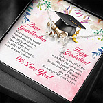 Dear Granddaughter Your Future Is Bright Happy Graduation We Always Believed In You Scripted Love Necklace